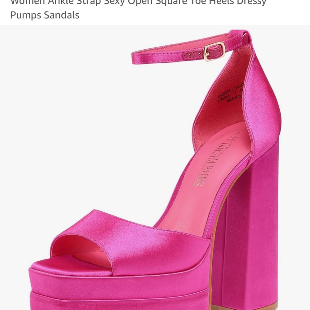 DREAM PAIRS Hot Pink Heels sz8